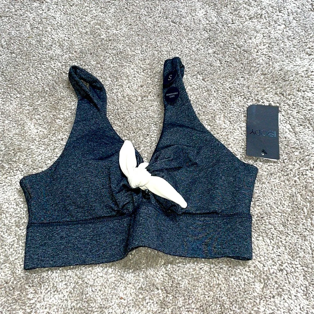 Cotton On Body bra top with bow charcoal color size S new